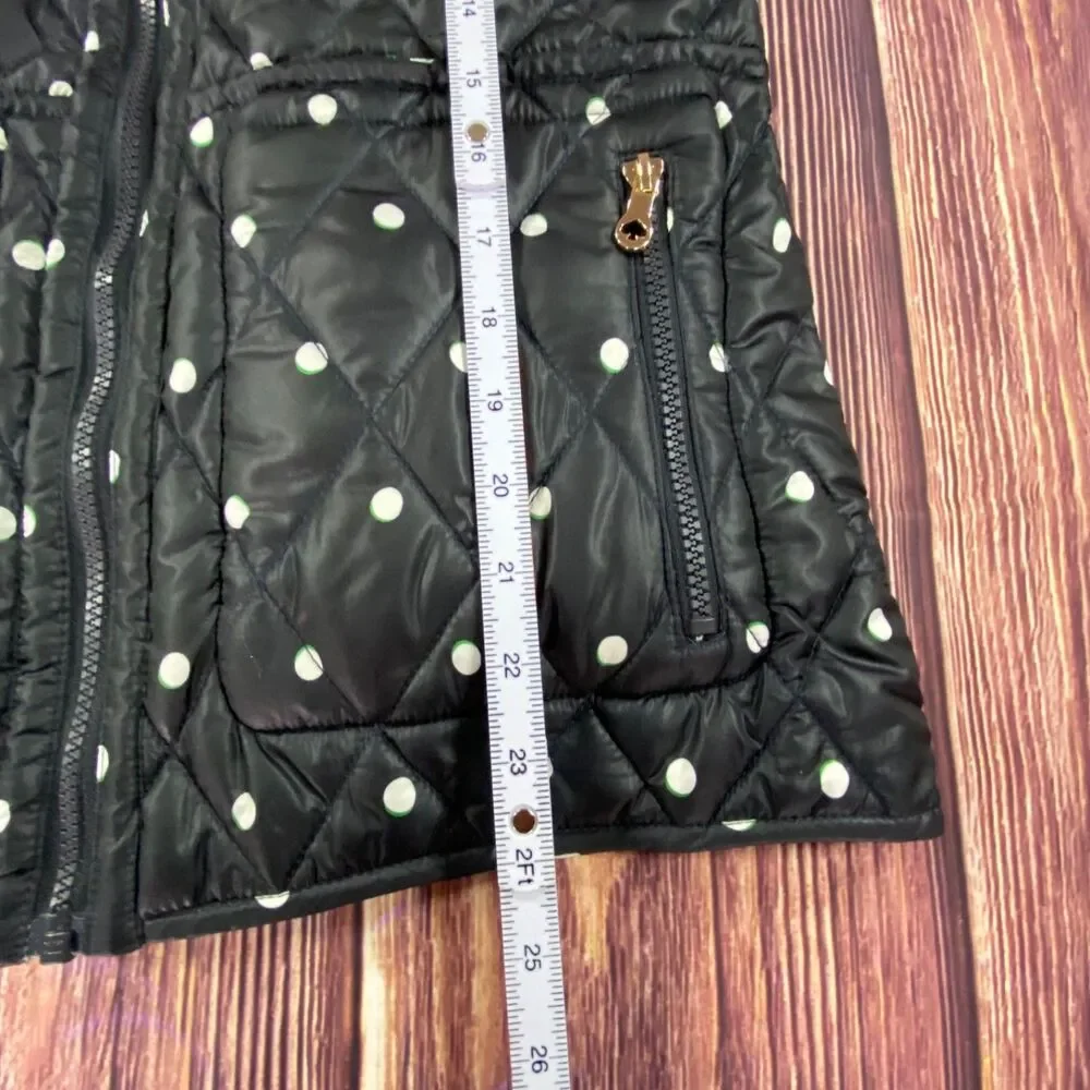 Kate Spade Women’s Reversible Quilted Polka Dot Vest Black Size Small S